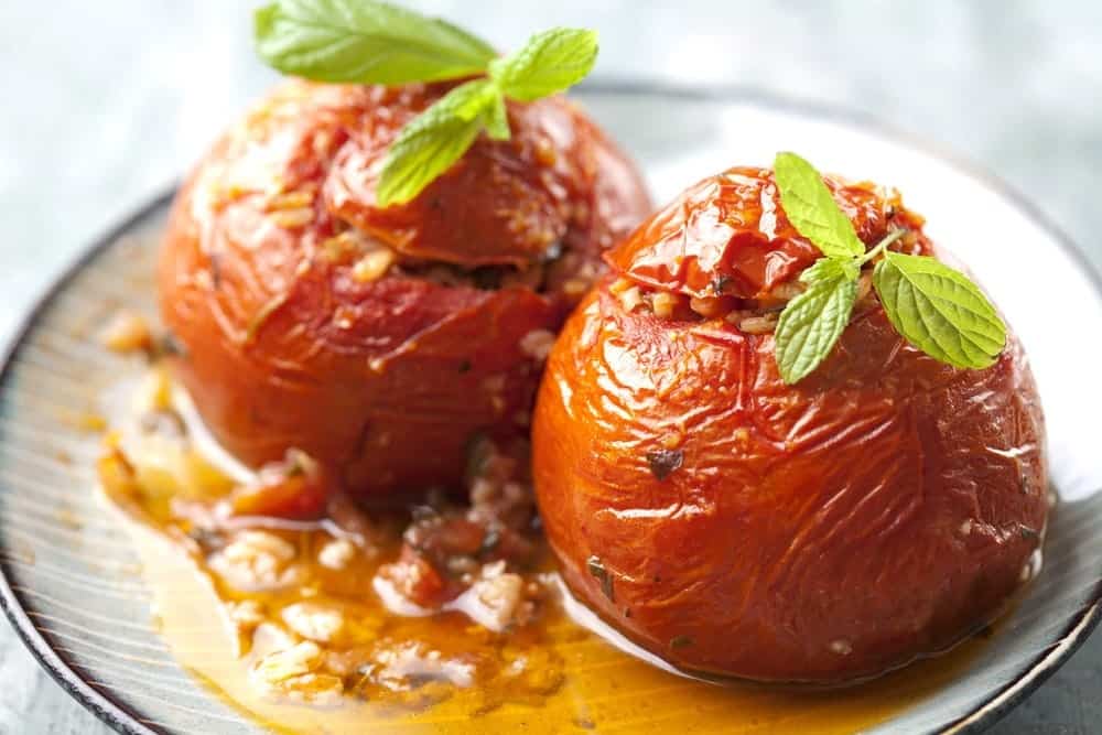 Gemista Recipe Greek Stuffed Tomatoes And Peppers With Rice